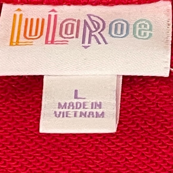 LuLaRoe Bright Red Cropped Moto Zip Jacket
Asymmetrical Zipper Pockets Size L - Picture 2 of 4